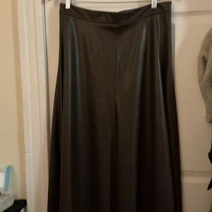 Banana Republic, Brown faux leather a line skirt